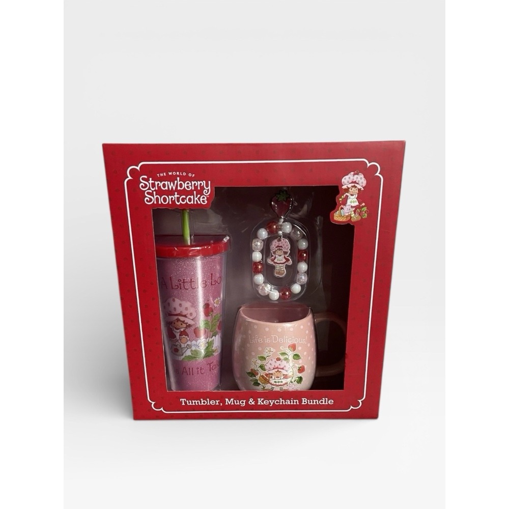 New STRAWBERRY SHORTCAKE Tumbler, Mug & Keychain Bundle‎ Gift Set - Full Size